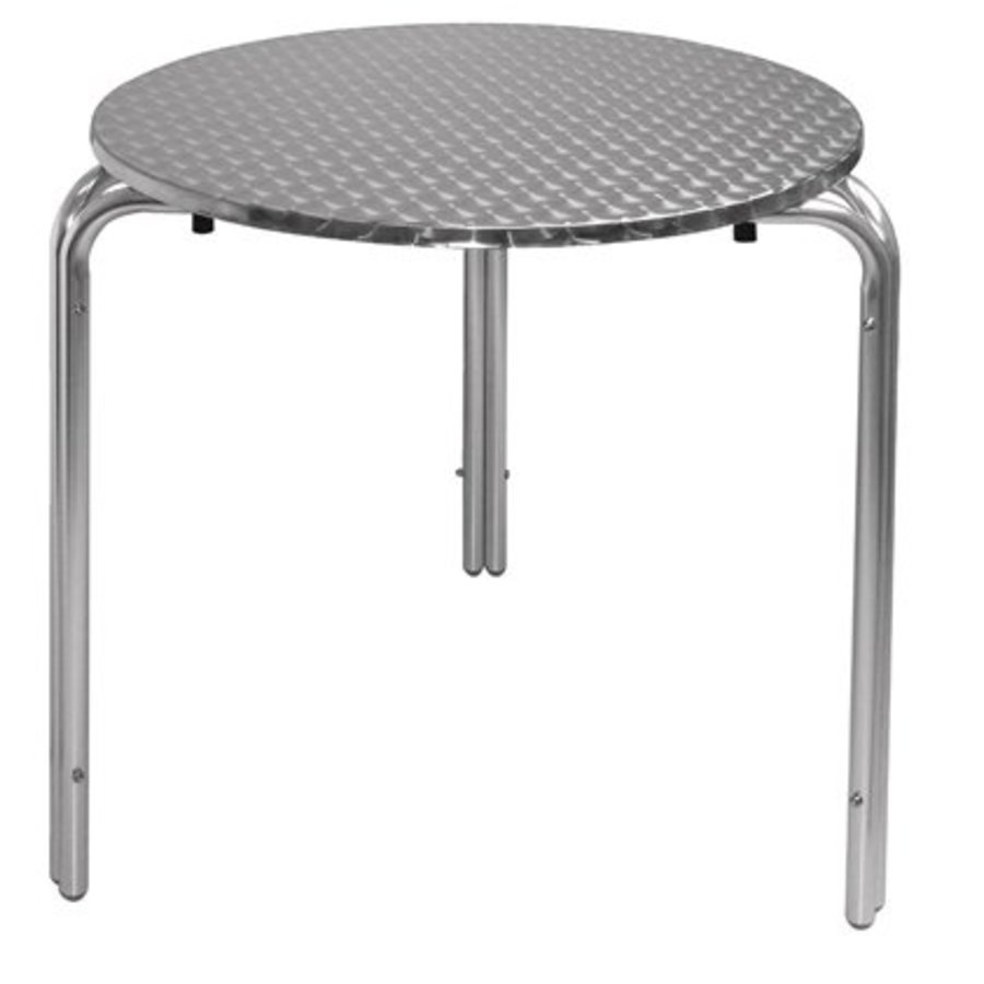 Table bistro ronde acier inox alu 72(H)x70(Ø)cm