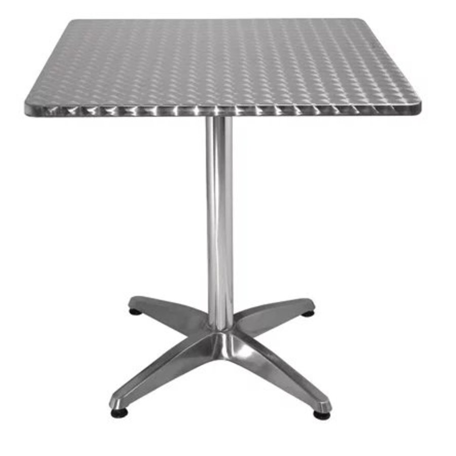 Table bistro carrée acier inoxydable 700mm