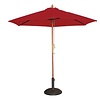 Bolero Parasol rond l Rouge l 2,5m l Bois et polyester