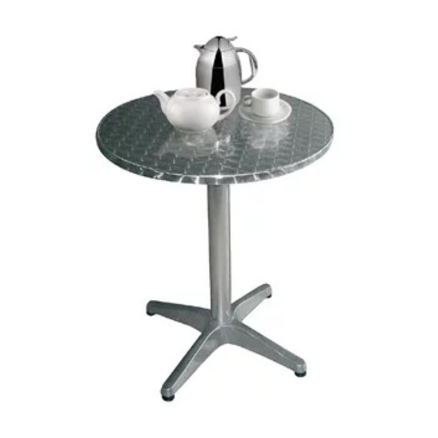 Table bistro ronde acier inox et alu 720(H) x 800(Ø)mm