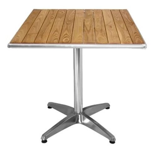  Bolero Table carrée en Alu et frêne 72(H)x70(L)x70(P)cm 