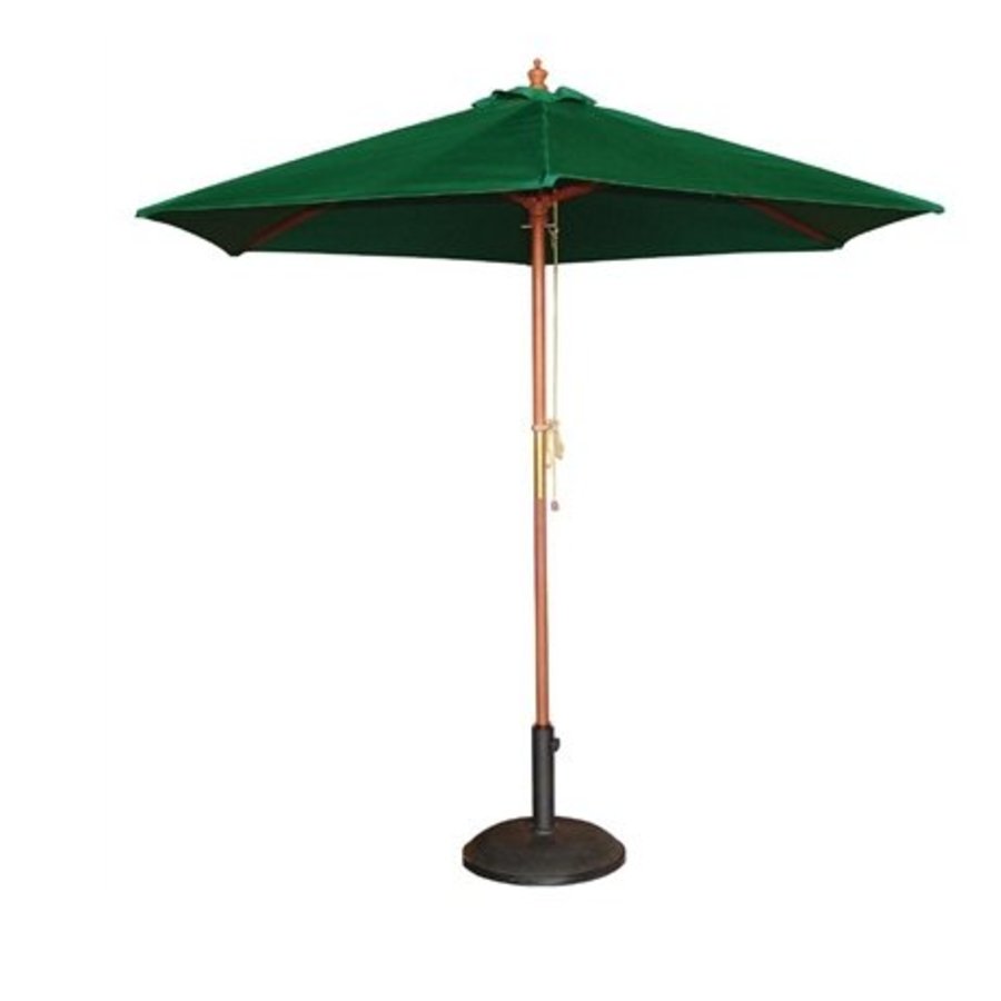 Parasol rond l Vert l 2,5m l Bois et tissu