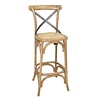 Bolero Tabouret de bar l Assise en bois avec dossier croisé métal l 1100(H) x 450(L) x 470(P) mm