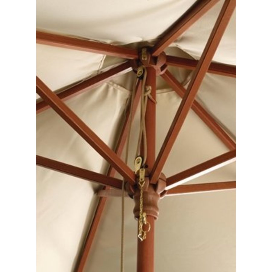 Parasol rond l Écru | 2,5m l Bois et tissu