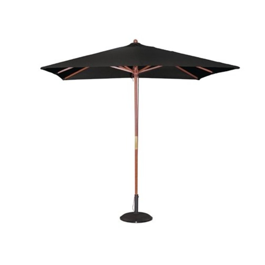 Parasol carré l Noir l 2,5m l Bois et polyester