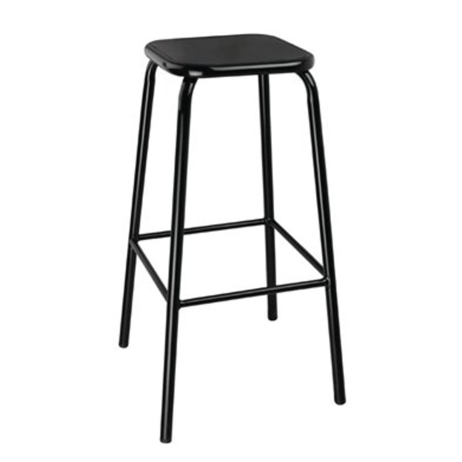 Tabouret haut | Métal | Gris | Assise en métal |  780(H) x 400(L) x 400(P) mm l Lot de 4