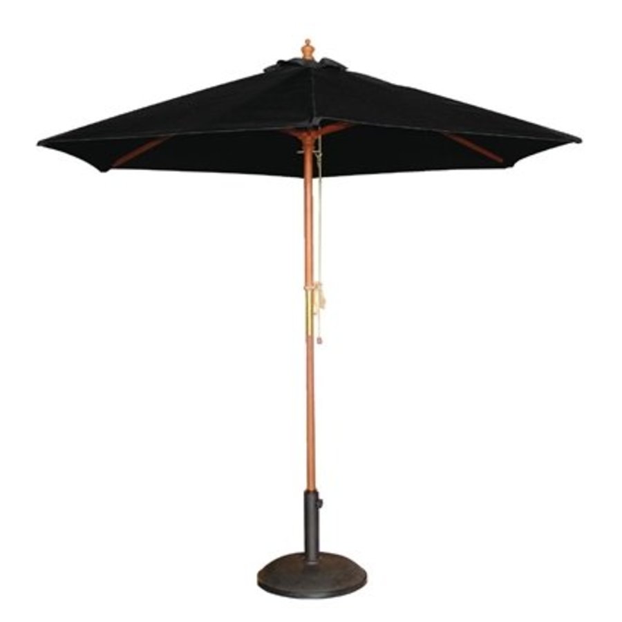 Parasol rond | Noir | 3m l Bois et tissu