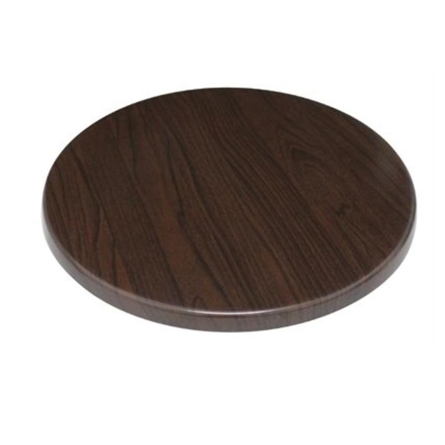 Plateau de table rond marron foncé bois aggloméré 60cm