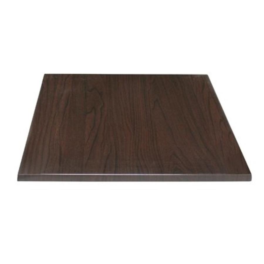 Plateau de table carré marron foncé bois aggloméré 60cm