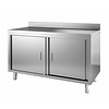 ProChef Meuble en Inox portes coulissantes avec rebord | 80 (L) x 70(P) x 85(H) cm