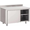 ProChef Table Armoire Inox avec Portes Coulissantes et Dosseret | 7 Formats