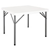 Bolero Table Carrée Pliante blanc structure acier 74x86x86cm