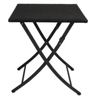 Table Carrée Pliante en Rotin structure acier 71(H)x60x60(P)