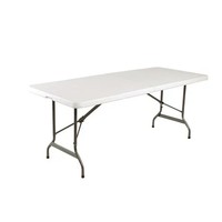 Table Pliable au Centre Blanche Légère et résistante 182,9 cm
