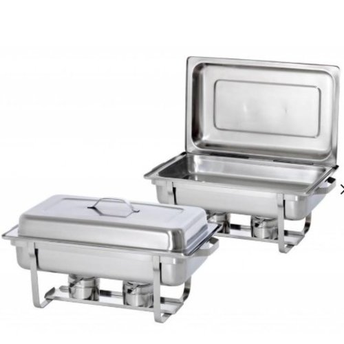  Saro Chafing dish Modèle SERENA Paquet de 2 | Acier inoxydable | 605 x 350 x 310 mm 