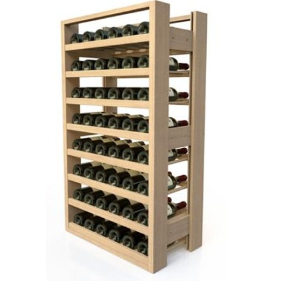 Casier à vin en bois + Niveaux en bois - VISIOBOIS - 8 Niveaux - 48 Bouteilles