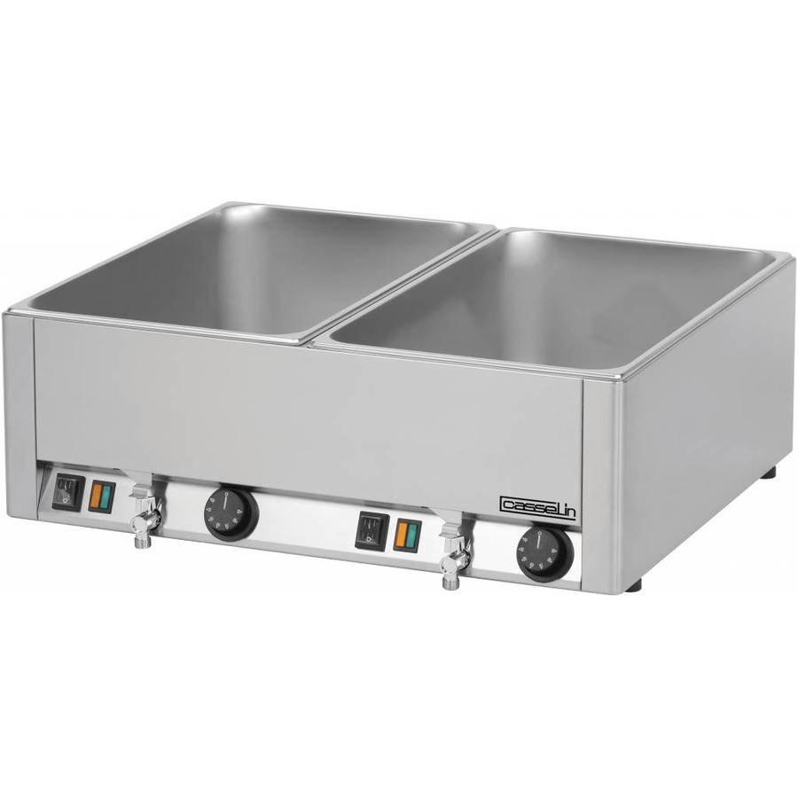 Double Bain marie GN 1/1 | 2 robinets de vidange