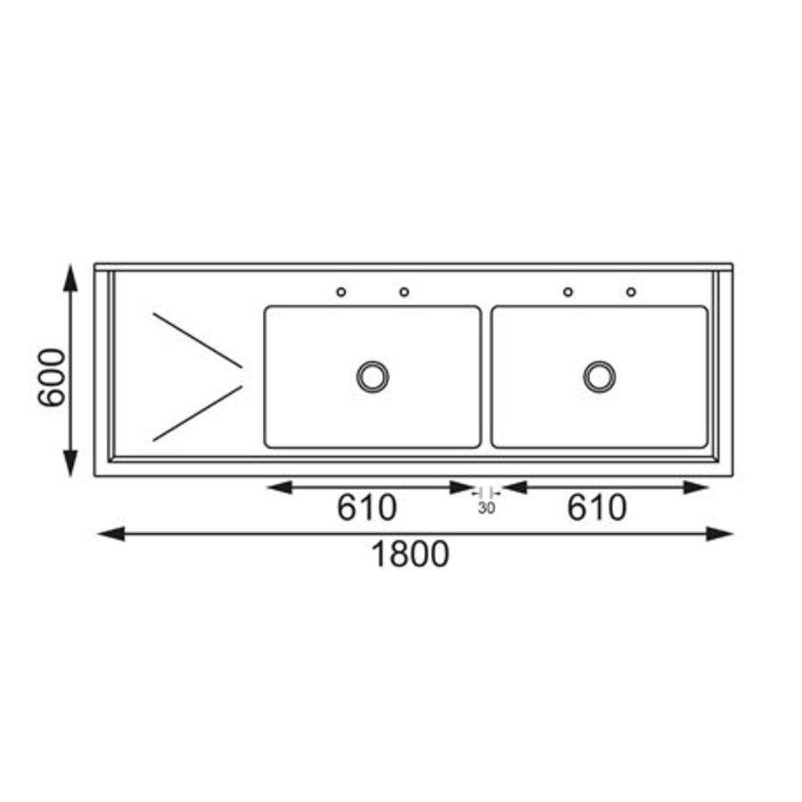 Evier inox 1 bac 77x60 cm  Matériau lourd - ProChef