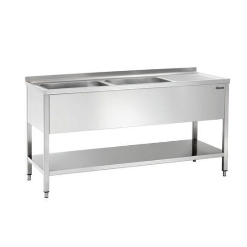  Bartscher Evier inox avec 2 éviers gauche | 160x70x85 cm 