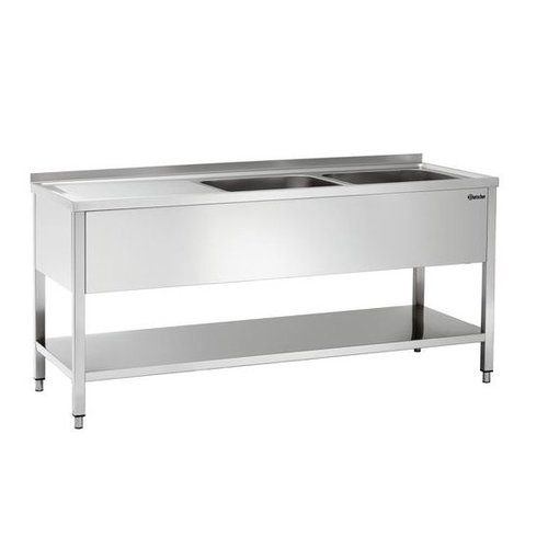  Bartscher Plonge inox avec 2 éviers | 180x70x85 cm 