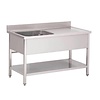 ProChef Evier| inox | étagère | 140x70x85/92cm