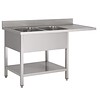 Gastro-M Table de rinçage | inox | Lave-vaisselle |160(L)x70(P)x85(H)cm