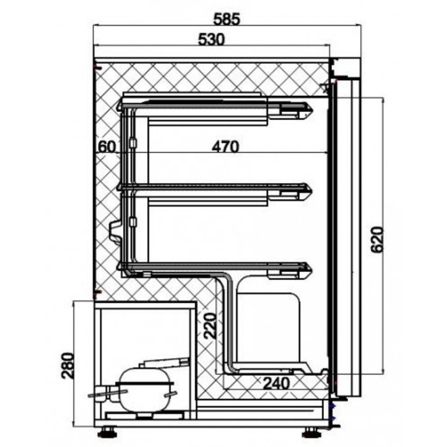 Armoire congélateur blanc 60x58,5x85,5cm 120 L