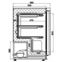 Armoire congélateur en inox 51x48,5x62cm 120L