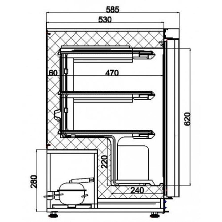 Armoire congélateur en inox 51x48,5x62cm 120L