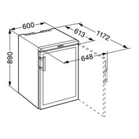 Cave à vin mono-zone 66 Bouteilles porte vitrée 60x61,3x89(h)