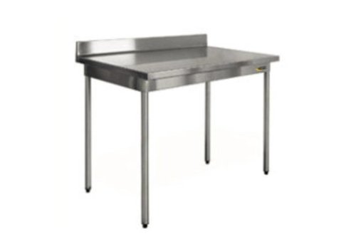  Sofinor Table de travail en inox sur pieds avec bord anti-éclaboussures | Démontable | 8 formats 