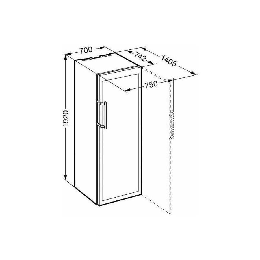 Cave à vin double-zone 211 bouteilles porte vitrée | Acier inoxydable 70x74,2x192(h)