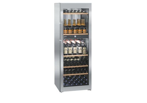  Liebherr Armoire à vin double-zone 155 bouteilles porte vitrée | Acier inoxydable 70x74x192cm 