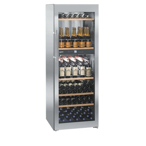  Liebherr Armoire à vin double-zone 155 bouteilles porte vitrée | Acier inoxydable 70x74x192cm 