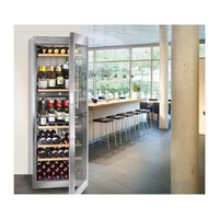 Armoire à vin double-zone 155 bouteilles porte vitrée | Acier inoxydable 70x74x192cm