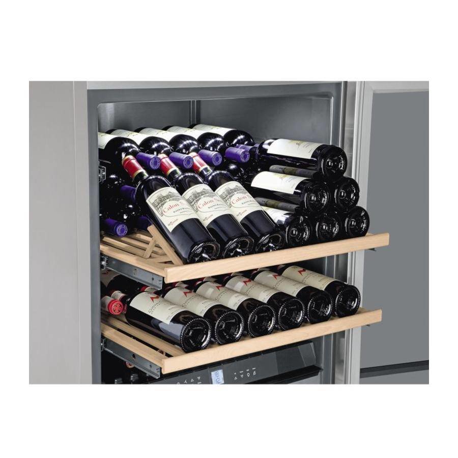 Cave à vin multi-zones 178 bouteilles porte vitrée | Acier inoxydable 70x74,2x192(h)