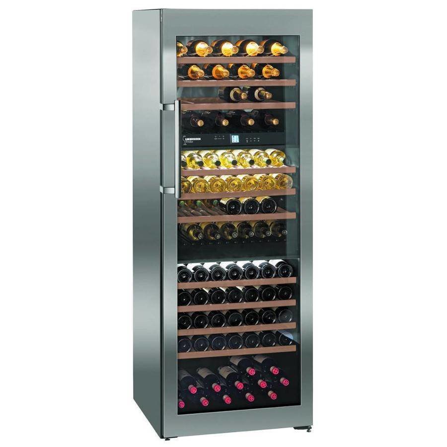 Cave à vin multi-zones 178 bouteilles porte vitrée | Acier inoxydable 70x74,2x192(h)