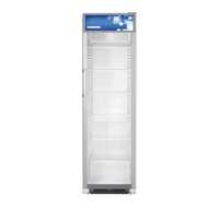 Présentoir Réfrigérateur en acier avec porte en verre Gris clair 449L