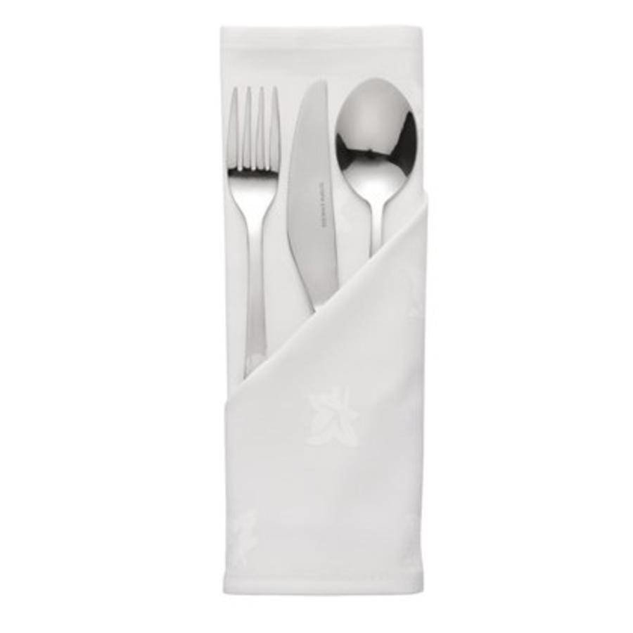 Serviettes blanches en coton motif feuille de lierre Mitre Luxury Luxor 550 x 550mm | plusieurs tailles