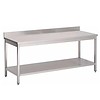 ProChef Table inox avec dosseret et étagère basse | 8 formats