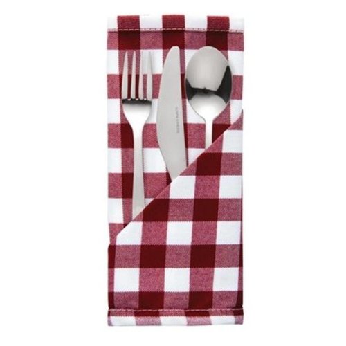  ProChef Serviette de table rouge et blanche | Confort | 46 x 46 cm | 10 pièces 