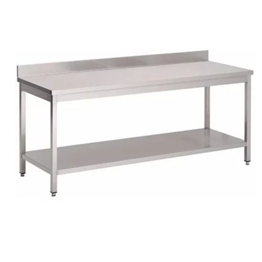 Table de préparation inox avec étagère basse et dosseret | 8 formats