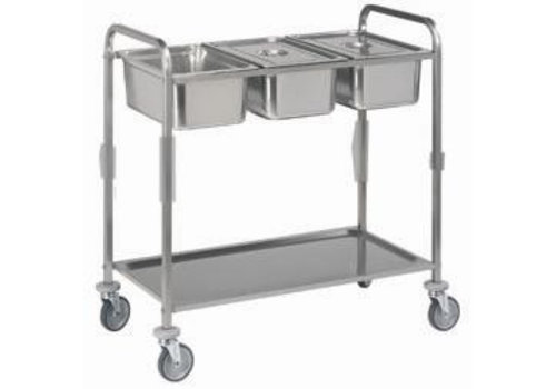  ProChef Chariot de service inox, 3x GN 1/1 + 1 niveau 