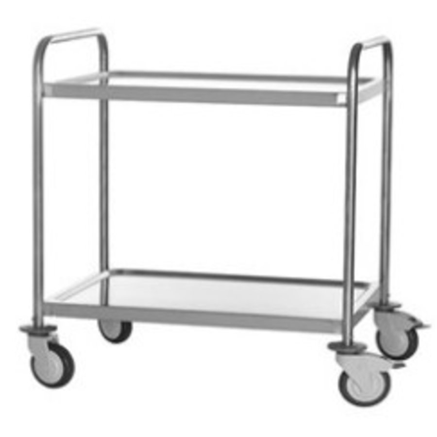 Chariot de Service Inox / 2 Plateaux /1070 (L) x 740 (P x 960 (H) mm