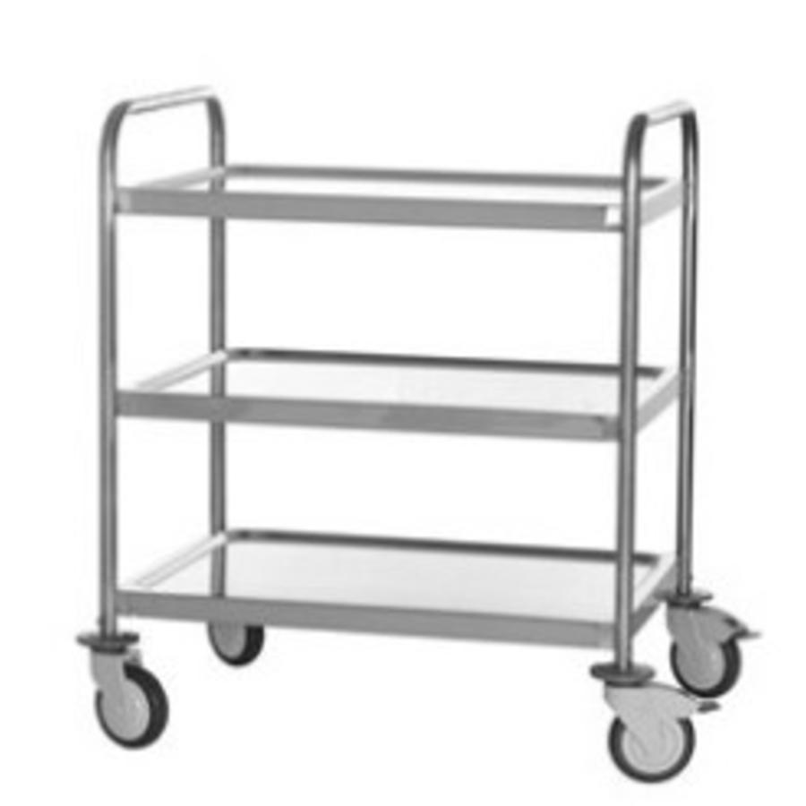 Chariot de Service Inox / 3 Plateaux