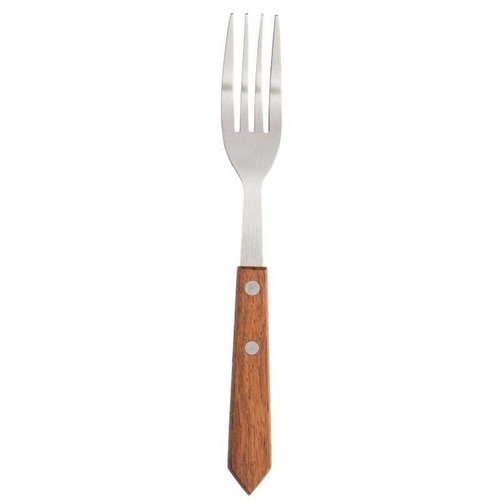  ProChef Fourchette à steak | Acier inoxydable - Bois brun  19cm | 12 pièces 