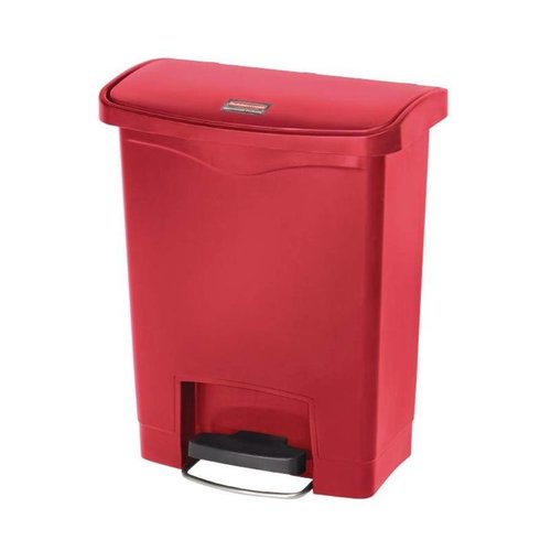  ProChef Poubelle à pédale frontale Slim Jim rouge 30L 