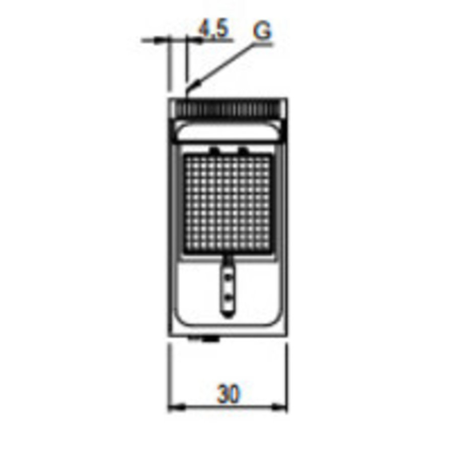 Friteuse à gaz 8 litres Modèle de table 6.8 Kw | 300x600x(h)280 mm | 90°C et 190°C