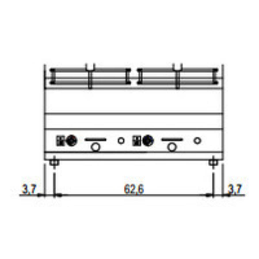 Friteuse au gaz | 2x8 Litre 11KW | 700x650x(H)280 mm