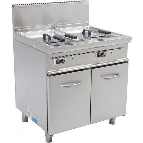  Saro Friteuse à gaz avec pieds 2 x 13 litres - HEAVY DUTY | L 800 x P 700 x H 850 mm | 22,4 kW 